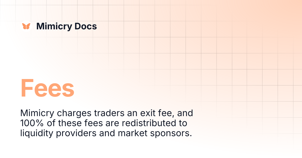 Fees | Mimicry Docs